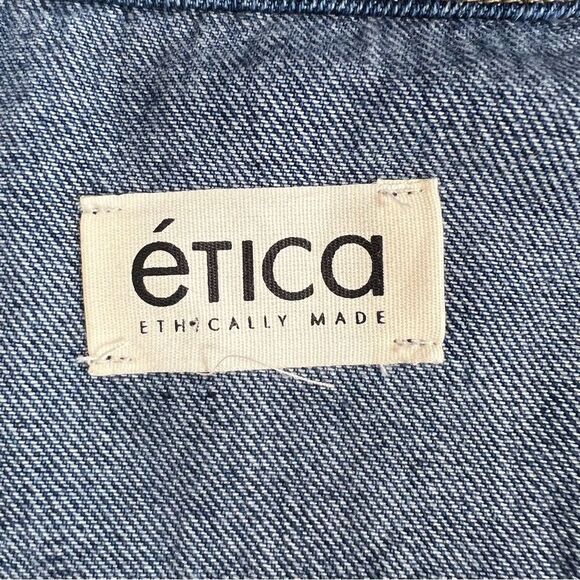 ETICA Mira Denim Wrap Dress in Black Lava - Picture 9 of 14